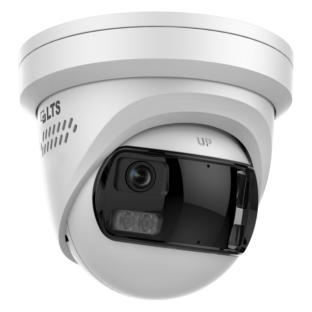 LTS LTCMIP3CD8PWI-28LAISP Platinum 8MP 180° Panoramic Color 24/7 Active Deterrence Fixed Turret Network Camera 2.8mm
