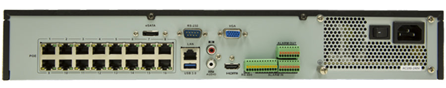 LTS LTN8916-P16 Platinum Enterprise Level 16 Channel 4K Display, 16ch PoE NVR 1.5U