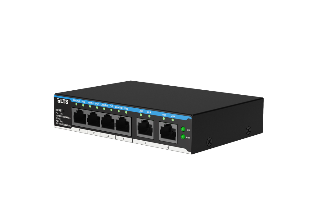 LTS XCPOE-SW402G Pro-X, 6-Port Cloud Managed Switch with 4-Port PoE