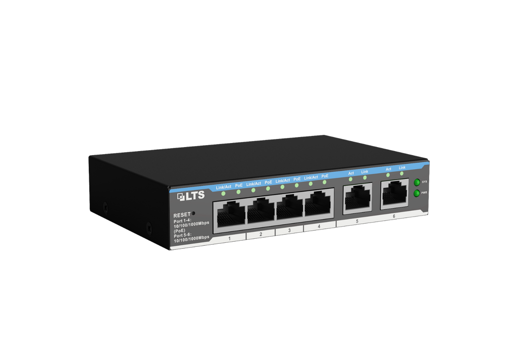 LTS XCPOE-SW402G Pro-X, 6-Port Cloud Managed Switch with 4-Port PoE